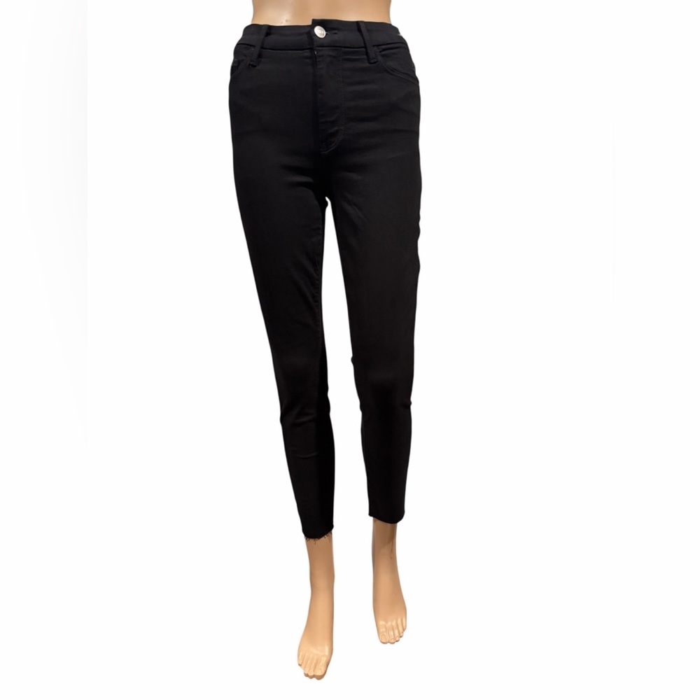 $298 FRANK & EILEEN SLIGO Jet Black Italian Performance Denim Jeans Size 26